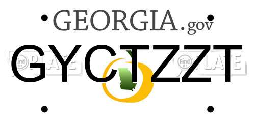GYCTZZT Georgia License Plate