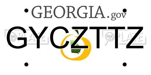 GYCZTTZ Georgia License Plate