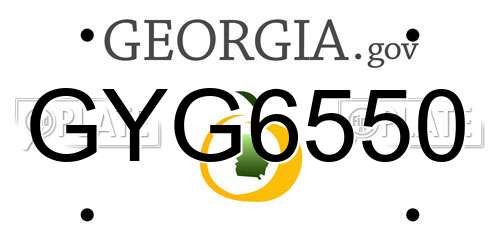 GYG6550 Georgia License Plate
