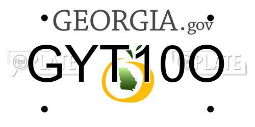 GYT10O Georgia License Plate