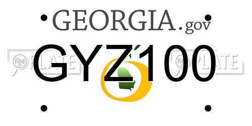GYZ100 Georgia License Plate