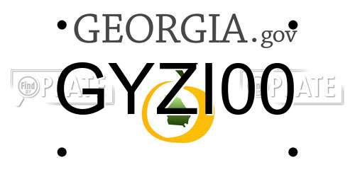 GYZI00 Georgia License Plate