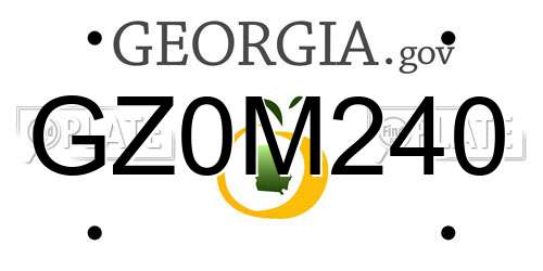 GZ0M240 Georgia License Plate