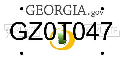 GZ0T047 Georgia License Plate