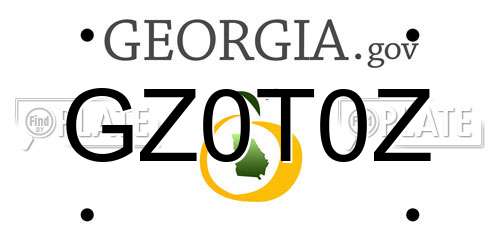 GZ0T0Z Georgia License Plate