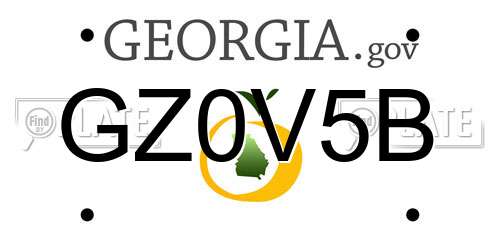 GZ0V5B Georgia License Plate