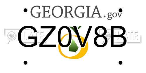 GZ0V8B Georgia License Plate