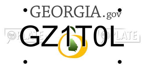 GZ1T0L Georgia License Plate