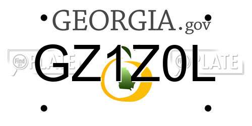 GZ1Z0L Georgia License Plate