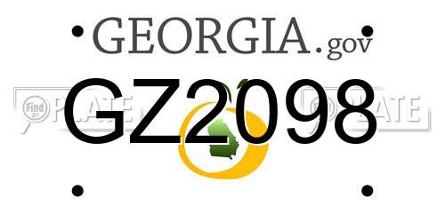 GZ2098 Georgia License Plate