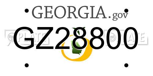 GZ28800 Georgia License Plate