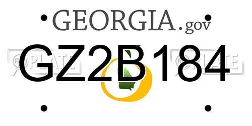 GZ2B184 Georgia License Plate
