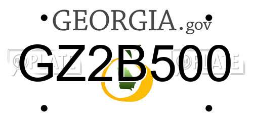 GZ2B500 Georgia License Plate