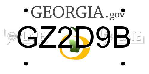 GZ2D9B Georgia License Plate