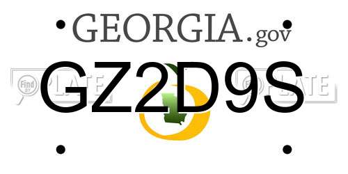 GZ2D9S Georgia License Plate