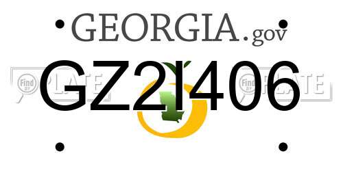 GZ2I406 Georgia License Plate