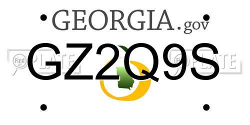 GZ2Q9S Georgia License Plate