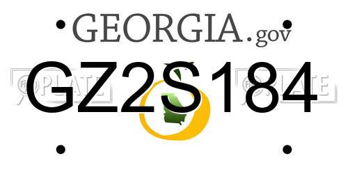 GZ2S184 Georgia License Plate