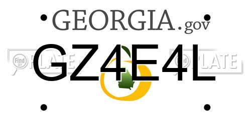 GZ4E4L Georgia License Plate