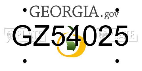 GZ54025 Georgia License Plate