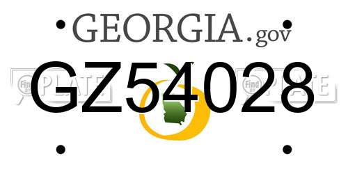 GZ54028 Georgia License Plate