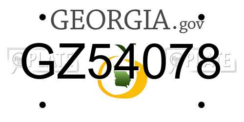 GZ54078 Georgia License Plate