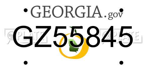 GZ55845 Georgia License Plate