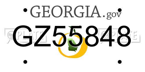 GZ55848 Georgia License Plate