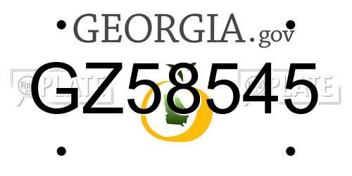 GZ58545 Georgia License Plate