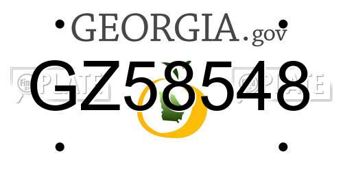 GZ58548 Georgia License Plate