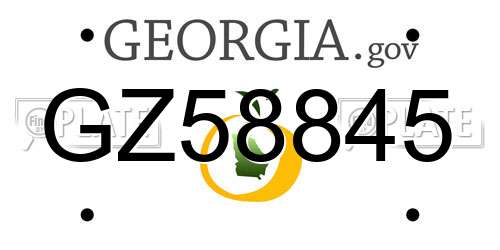 GZ58845 Georgia License Plate