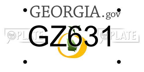 GZ631 Georgia License Plate