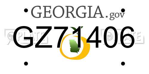 GZ71406 Georgia License Plate