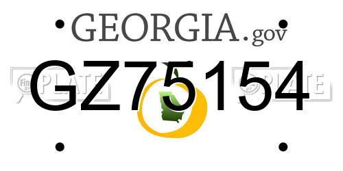 GZ75154 Georgia License Plate