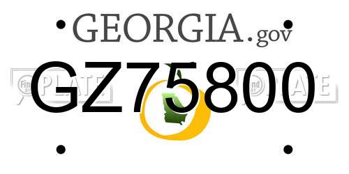 GZ75800 Georgia License Plate