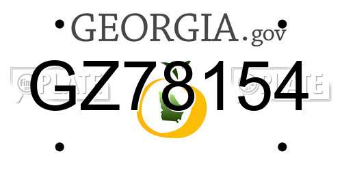 GZ78154 Georgia License Plate