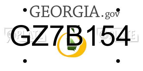 GZ7B154 Georgia License Plate