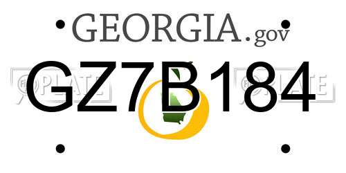 GZ7B184 Georgia License Plate
