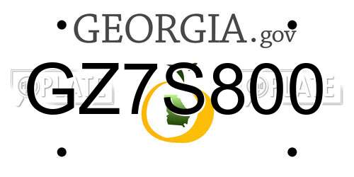 GZ7S800 Georgia License Plate