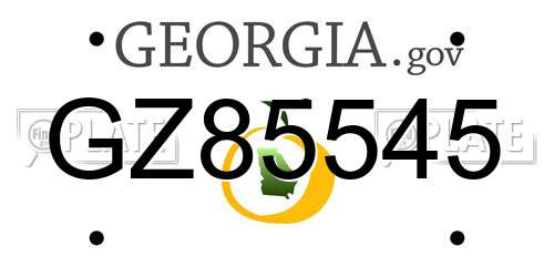 GZ85545 Georgia License Plate