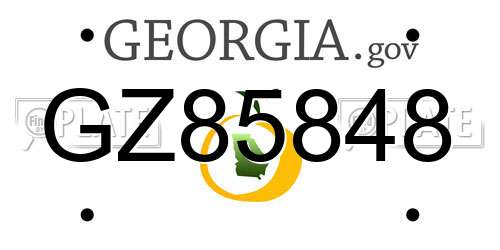 GZ85848 Georgia License Plate