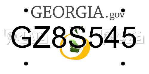 GZ8S545 Georgia License Plate