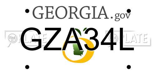 GZA34L Georgia License Plate