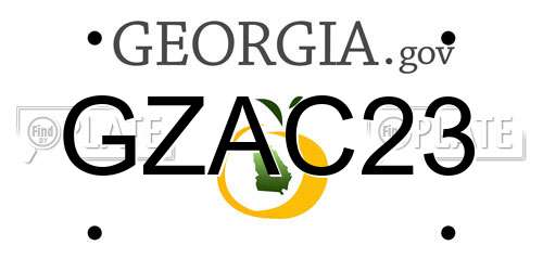 GZAC23 Georgia License Plate