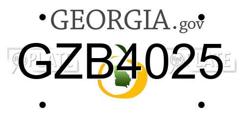 GZB4025 Georgia License Plate