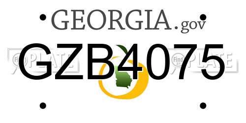GZB4075 Georgia License Plate