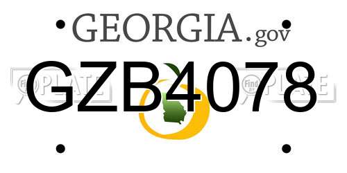 GZB4078 Georgia License Plate