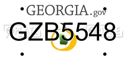 GZB5548 Georgia License Plate