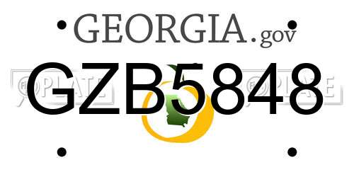 GZB5848 Georgia License Plate