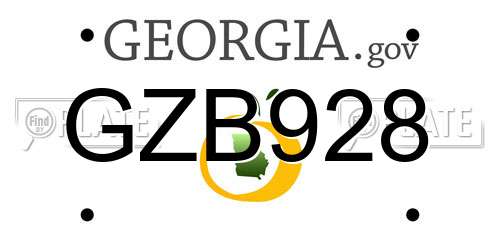 GZB928 Georgia License Plate